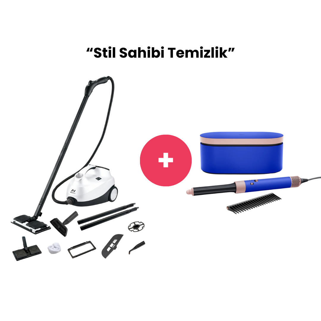 ''Stil Sahibi Temizlik'' Paketi (Pirantech Çok Fonksiyonlu Buharlı Temizlik Makinesi + Dyson Airwrap)