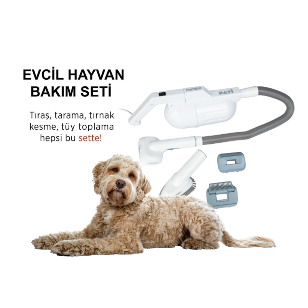 Fantom Pati K9 Profesyonel Kedi Köpek Hayvan Tüy Bakım Seti - Elektrikli Vakum Şarjlı Tıraş Ve Tüy Toplama