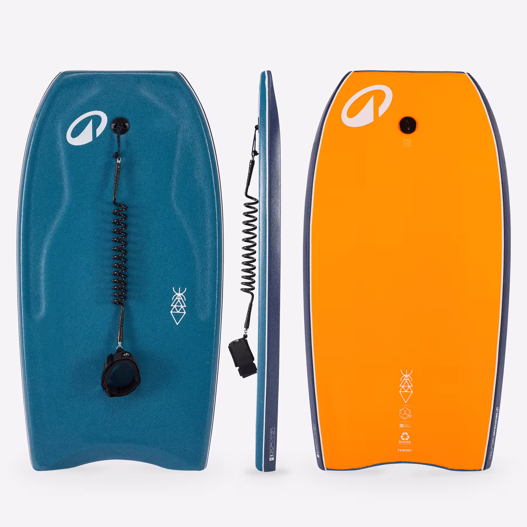 DECATHLON Kayışlı Bodyboard - Mavi/Turuncu - 500