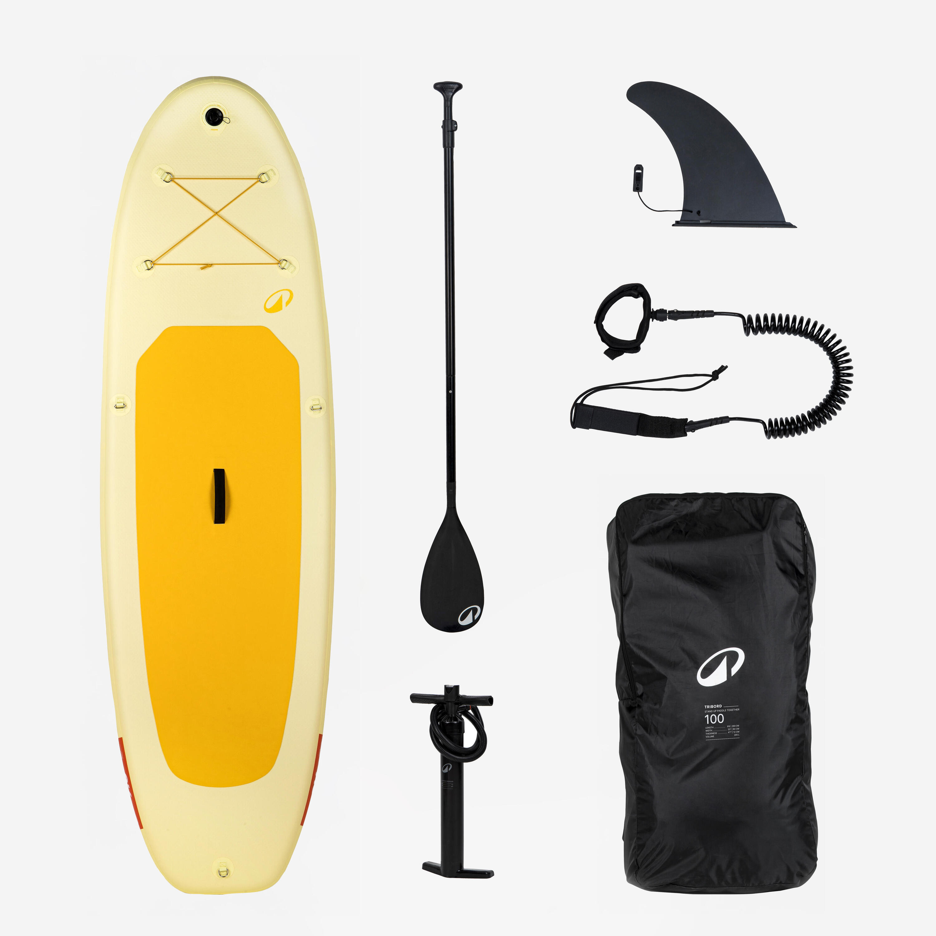 DECATHLON Şişme Stand Up Paddle Seti - 9'6' - 1 Kişilik - Sarı - 100