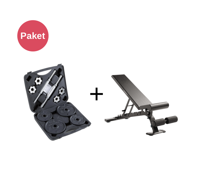 Decathlon Fitness Paketi Kas Geliştirme Ağırlık Seti - 20 kg + Katlanabilir Mekik Sehpası